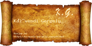 Kövesdi Gergely névjegykártya